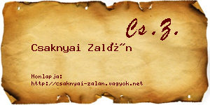 Csaknyai Zalán névjegykártya